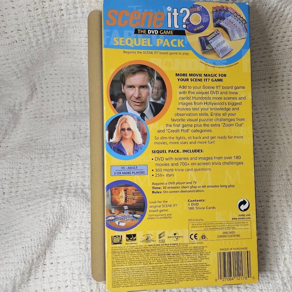 Scene It? The DVD Game Sequel Pack Movie Edition 2003 Trivia DVD Card Game - Picture 2 of 13